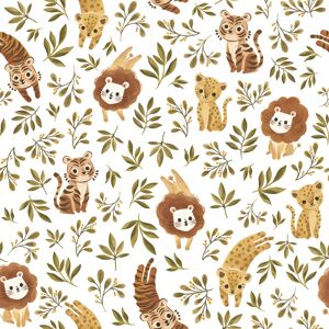 Lilipinso Papel pintado con estampado de selva animales 50 cm x 10 m