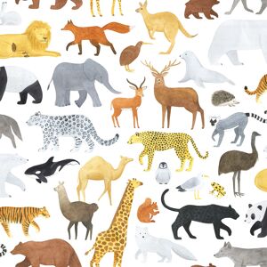 Lilipinso Papel pintado con estampado de animales 50 cm x 10 m