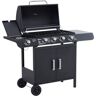 Outsunny Barbacoa de gas color negro 125 x 51 x 100 cm