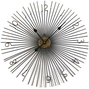 Versa Home Reloj de pared estilo vintage en metal negro