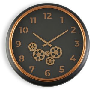 Versa Home Reloj de pared de metal negro