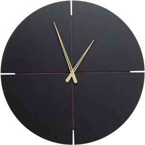 Kare Design Reloj de pared negro y dorado D60