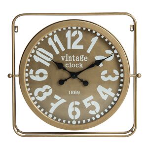 Lastdeco Reloj pared de hierro en color oro de 50x8x54cm