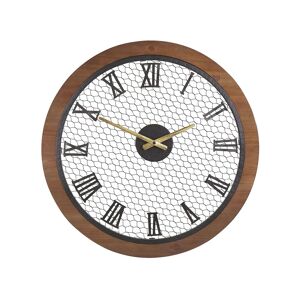 Beliani Reloj de pared madera oscura ø54 cm