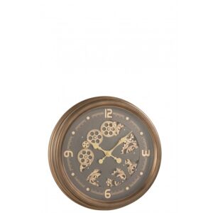 LANADECO Reloj cifras arabigas engranaje interior metal+cristal antiguo oro 52