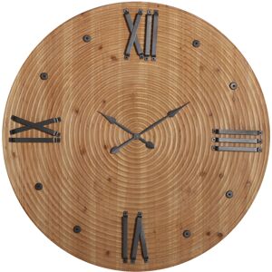 Lastdeco Reloj pared, de madera tropical, en color marrón, de 120x120x6cm