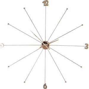 Kare Design Reloj de pared de metal oro rosado 100cm