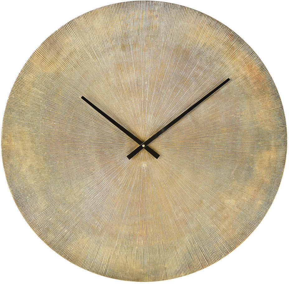 Maisons du Monde Reloj de metal estriado de color latón D.74