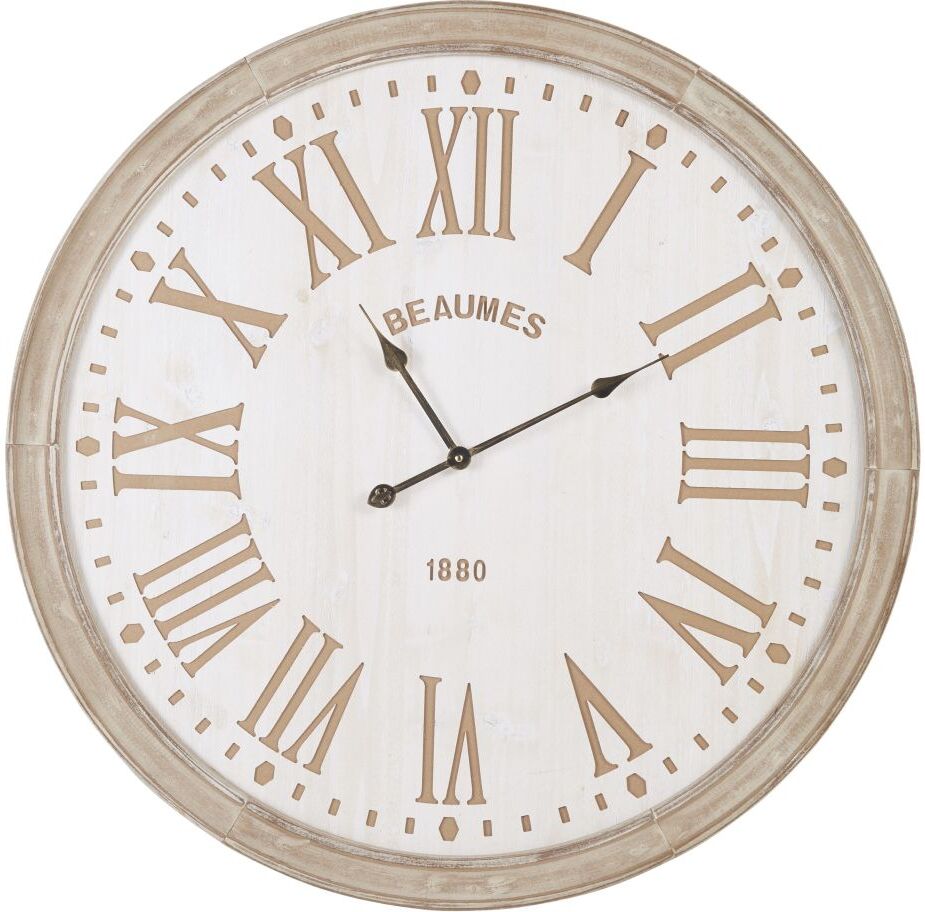 Maisons du Monde Reloj grabado blanco y beige D. 90