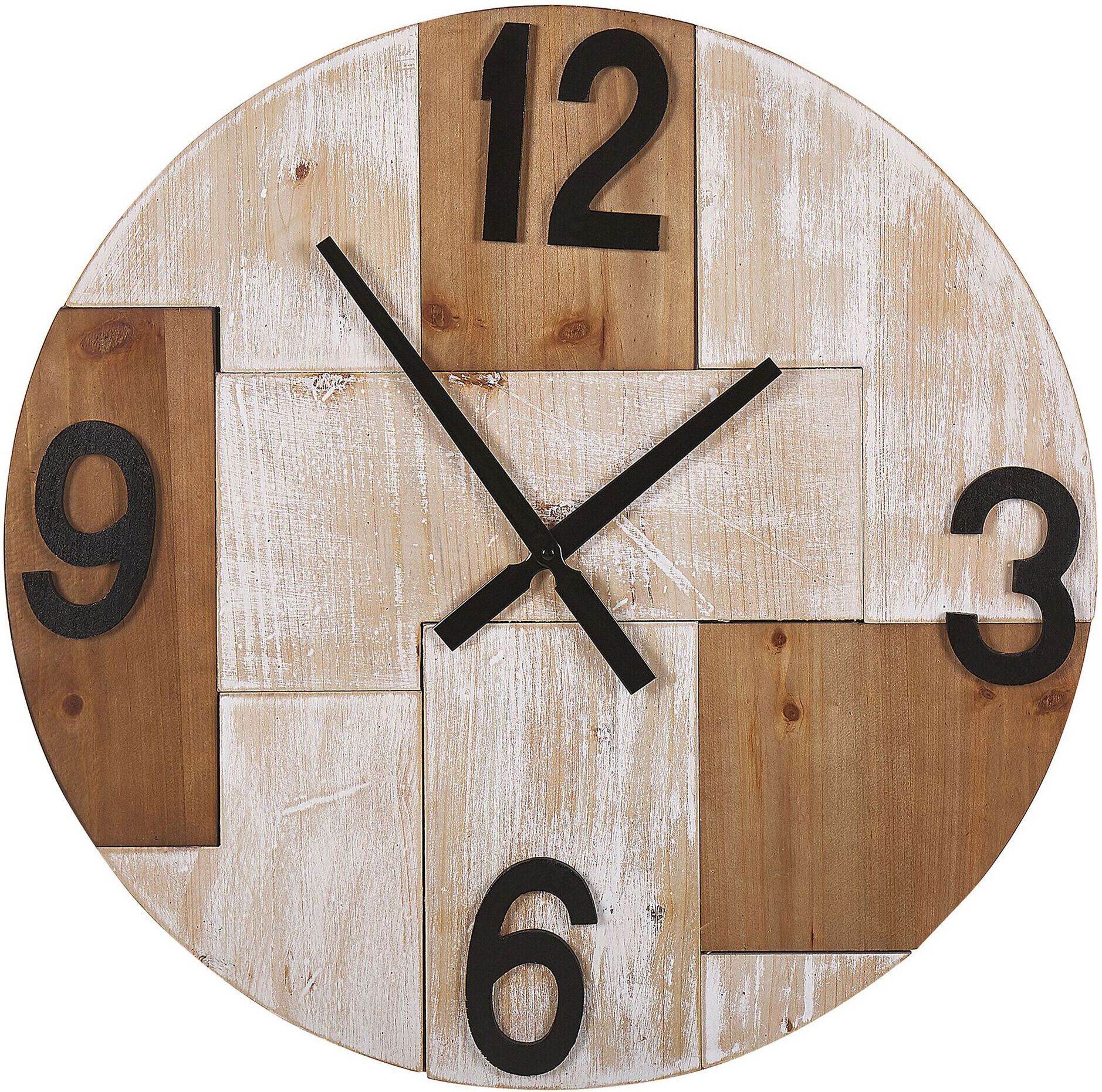 Beliani Reloj de pared madera clara ø60 cm