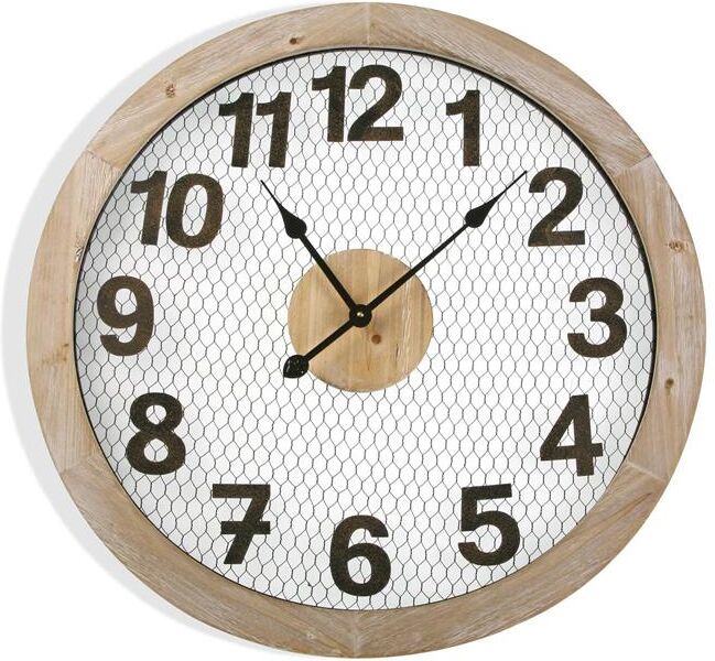 Versa Home Reloj de pared estilo vintage en metal blanco y marrón