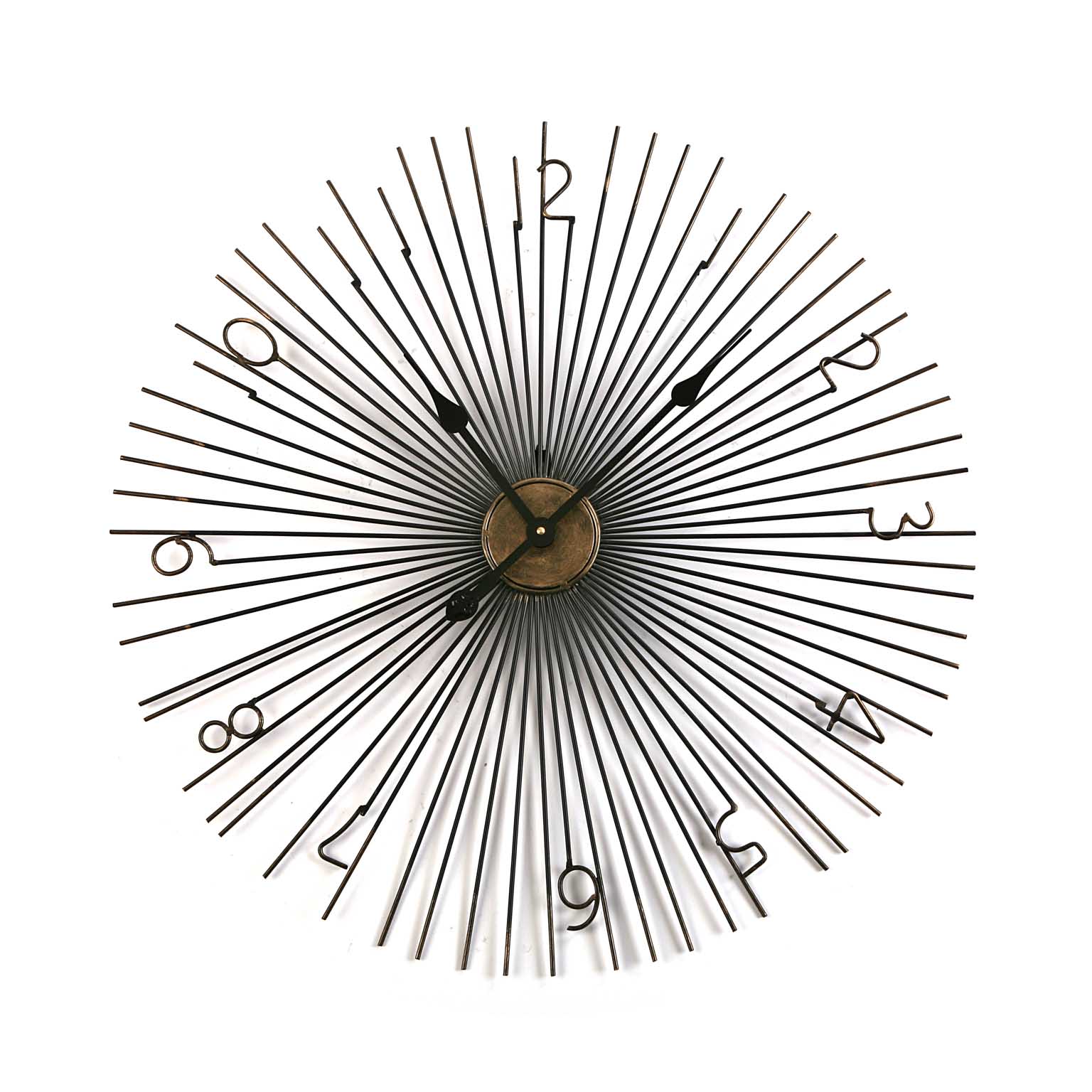 Versa Home Reloj de pared estilo vintage en metal negro