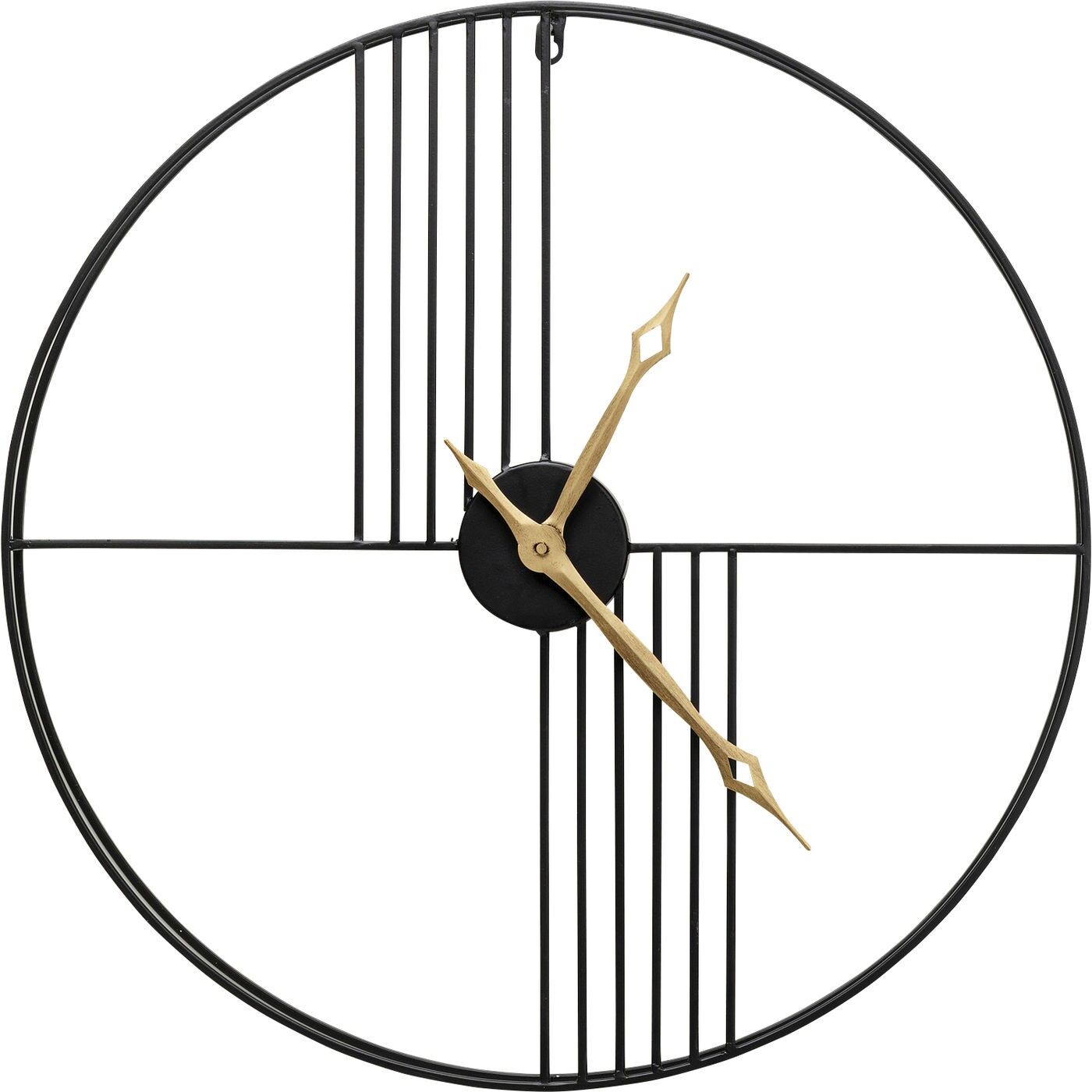 Kare Design Reloj de pared negro y dorado D60