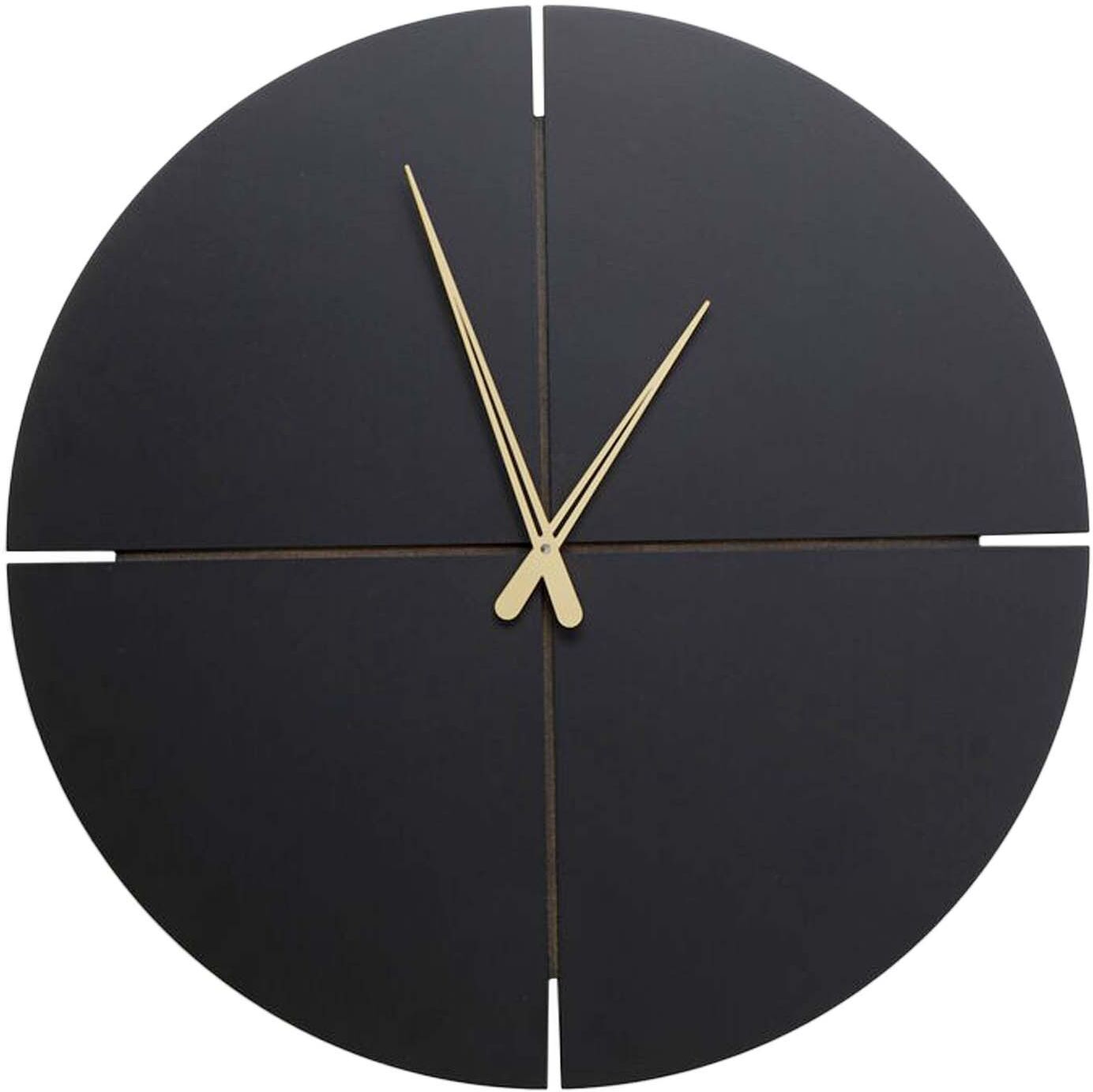 Kare Design Reloj de pared negro y dorado D60