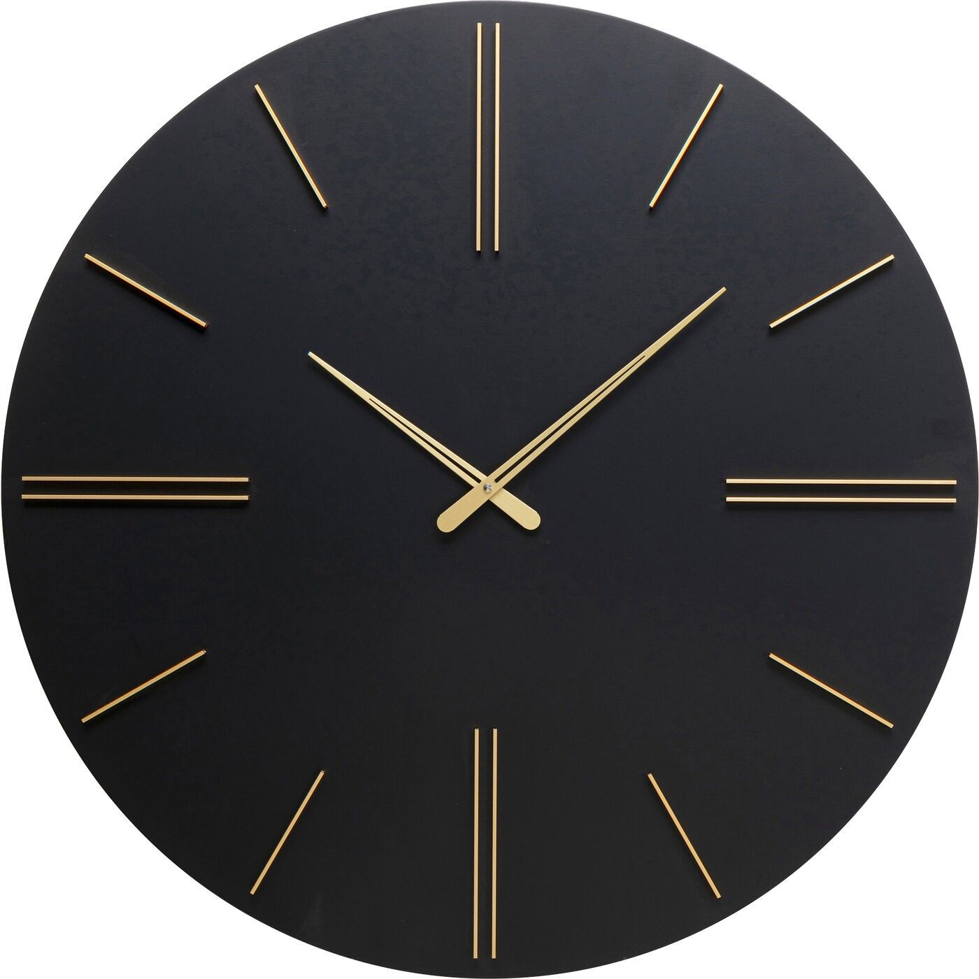 Kare Design Reloj de pared negro y dorado D70