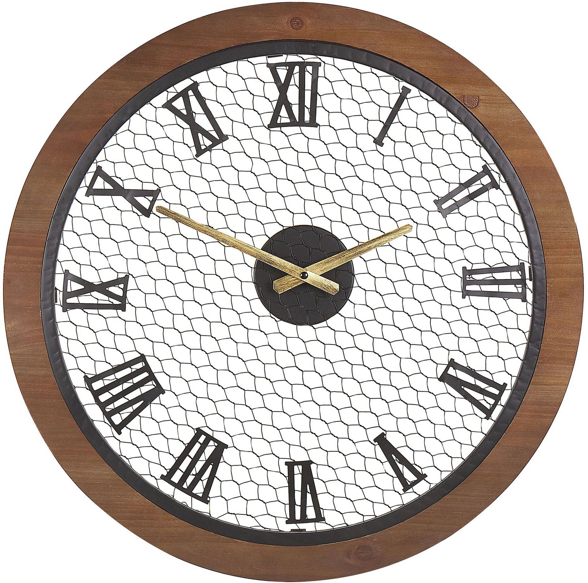 Beliani Reloj de pared madera oscura ø54 cm