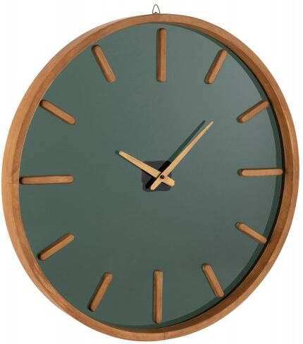 LANADECO Reloj mural redondo madera/cristal marrón/negro alt. 60 cm