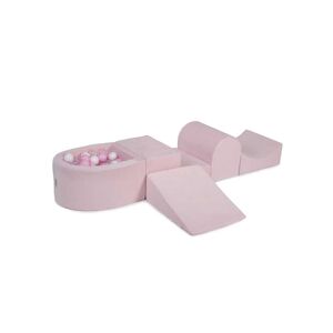 MeowBaby Juegos de espuma con piscina de bolas rosas pastel y blancas