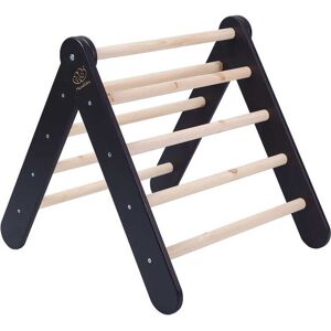 MeowBaby Escalera plegable para niños 60x61 cm, de madera, negro