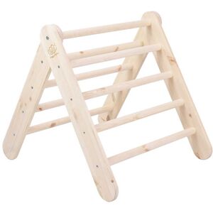 MeowBaby Escalera plegable para niños 60x61 cm, de madera, natural