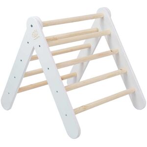 MeowBaby Escalera plegable para niños 60x61 cm. de madera, blanco