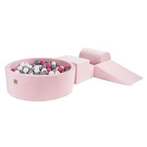 MeowBaby Set espuma piscina rosa claro bolas Gris/Blanco/Rosa claro