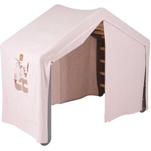 MeowBaby Casa grande con escalera plegable para niños gris, carpa rosa