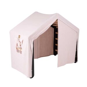 MeowBaby Casa grande con escalera plegable para niños negro, carpa rosa