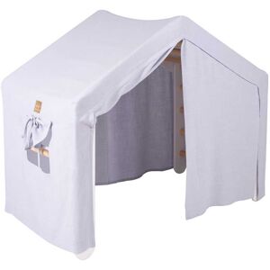 MeowBaby Casa grande con escalera plegable para niños blanco, carpa gris-azul