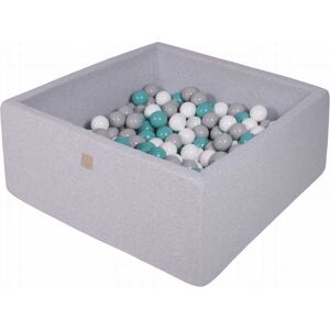 MeowBaby Baby Ball Pit Light Grey 200 Pelota Turquesa/Gris/Blanco