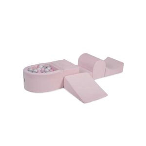 MeowBaby Juego de espuma rosa claro bolas Rosa pastel/Transparente/Perla/Gris