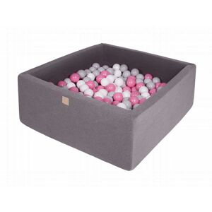 MeowBaby Gris oscuro piscina de bolas: gris/blanco/rosa claro h40