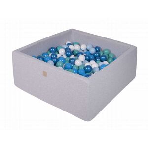 MeowBaby Gris claro piscina de bolas: azul cielo/azul/turquesa/blanco h40