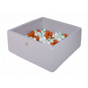 MeowBaby Gris claro piscina de bolas: naranja/blanco/menta h40