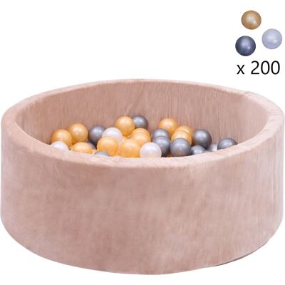 Sunny Piscina de bolas con 200 bolas, 30 x 90 cm, beige Sunny Piscina de bolas con 200 bolas, 30 x 90 cm, beige