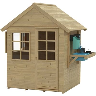 TP Toys Cabaña infantil con cocina y contraventanas madera marrón fsc® TP Toys Cabaña infantil con cocina y contraventanas madera marrón fsc®