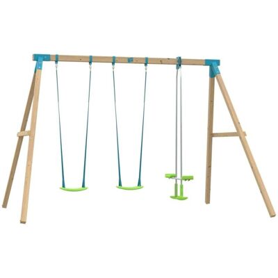 TP Toys Pórtico con 2 columpios madera marrón h243cm TP Toys Pórtico con 2 columpios madera marrón h243cm