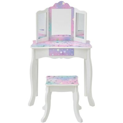 Teamson Tocador Infantil con Espejo Triple y Cajón Organizador, 99cm, Blanco Teamson Tocador Infantil con Espejo Triple y Cajón Organizador, 99cm, Blanco