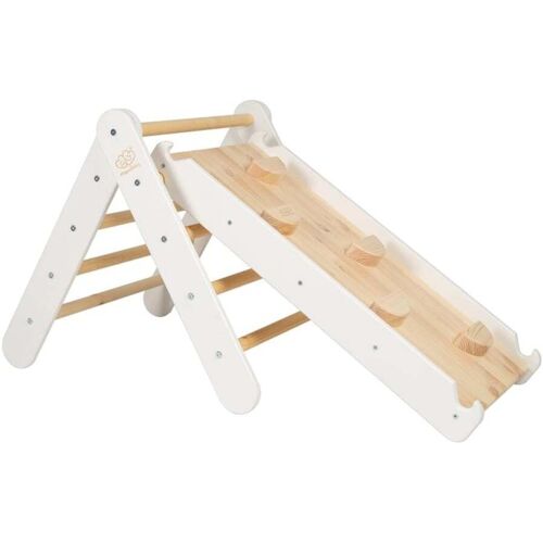 Lignea Kids Triángulo de escalada con tobogán para niños - montessori blanco