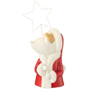 J-line Papá Noel de polirresina multicolor con luces LED 23*23*67 cm J-line Papá Noel de polirresina multicolor con luces LED 23*23*67 cm