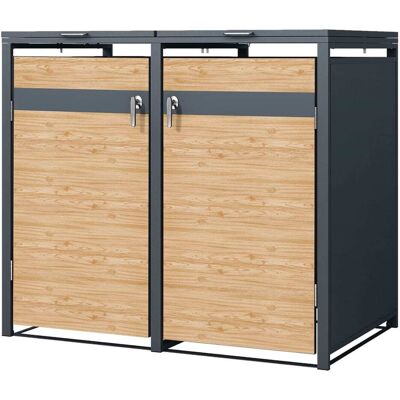 Ml-design - Cubo de basura 2 toneladas 240L - Acero resistente a la intemperie Ml-design - Cubo de basura 2 toneladas 240L - Acero resistente a la intemperie