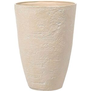 Beliani Maceta de exterior en piedra beige H71