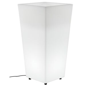 Newgarden Macetero alto y cuadrado con luz resistente luz blanca 50x50x110 cm