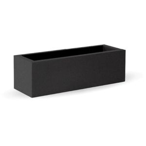 Newgarden Jardinera rectangular de polietileno resistente negro 100x35x32 cm