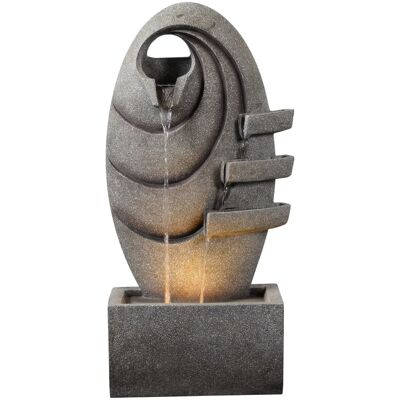Teamson Fuente ovalada moderna led para jardín, gris, 80cm Teamson Fuente ovalada moderna led para jardín, gris, 80cm