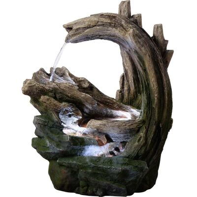 Teamson Fuente jardín exterior 82 cm estilo bosque LED, 82cm, Gris Teamson Fuente jardín exterior 82 cm estilo bosque LED, 82cm, Gris