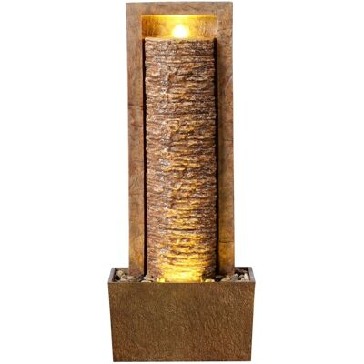 Teamson Fuente moderna con LED y rocas para jardín, 82cm, Marron Teamson Fuente moderna con LED y rocas para jardín, 82cm, Marron