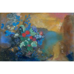 Legendarte Cuadro lienzo - Ofelia Entre Las Flores - Odilon Redon - cm. 60x90