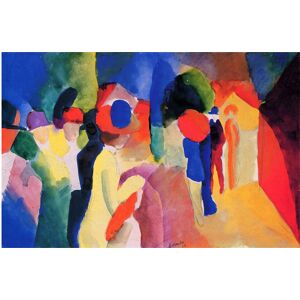 Legendarte Cuadro lienzo - Mujer Con Chaqueta Amarilla - August Macke - cm. 60x90