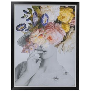 Kare Design Cuadro enmarcado mujer flores pastel 117x152